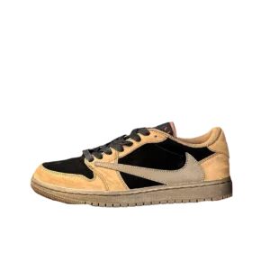 کتونی جردن 1 کاستوم دارک موکا Jordan 1 Travis Scott x dark mocha custom Low OG