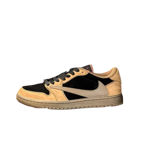 کتونی جردن 1 کاستوم دارک موکا Jordan 1 Travis Scott x dark mocha custom Low OG