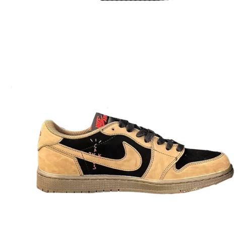 کتونی جردن 1 کاستوم دارک موکا Jordan 1 Travis Scott x dark mocha custom Low OG - تصویر 2