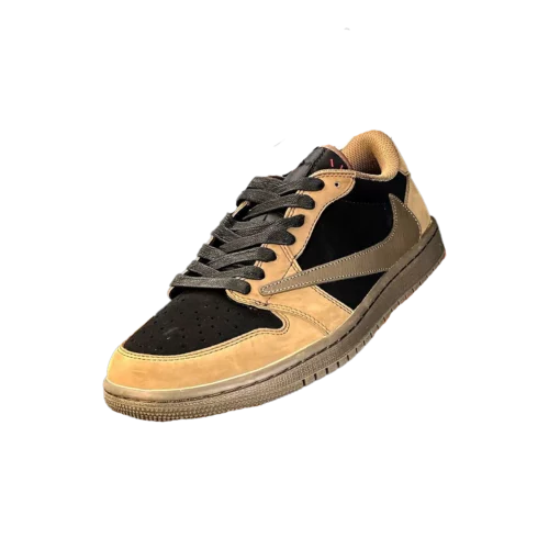 کتونی جردن 1 کاستوم دارک موکا Jordan 1 Travis Scott x dark mocha custom Low OG - تصویر 3