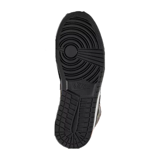 کتونی جردن 1 مید پتنت بلک وایت گلد Jordan 1 Mid Patent Black White GOLD - تصویر 4