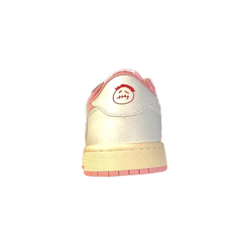 کتونی مدل ایر جردن 1 ترویس اسکات صورتی شایپینگ Jordan 1 Travis Scott X Low shy Pink - تصویر 2