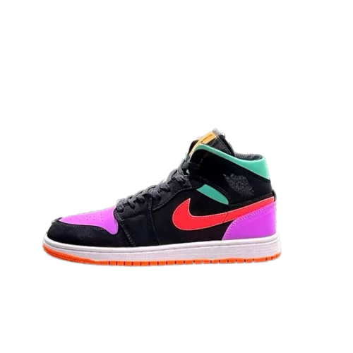 کتونی نایک جردن 1 مولتی کالر مدل Jordan 1 mid multi color