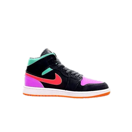 کتونی نایک جردن 1 مولتی کالر مدل Jordan 1 mid multi color - تصویر 3