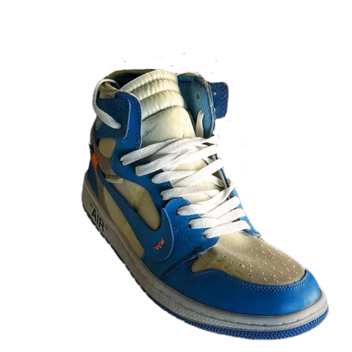 کتونی نایک جردن 1 یو ان سی وایت بلو مدل Jordan 1 white blue unc - تصویر 2