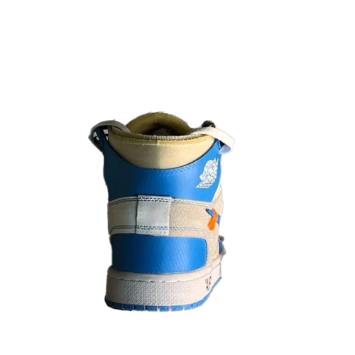 کتونی نایک جردن 1 یو ان سی وایت بلو مدل Jordan 1 white blue unc - تصویر 5