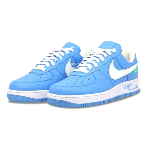 کتونی نایک ایرفورس لویی ویتون آبی مدل Nike Air force Louis vuitton blue - تصویر 2