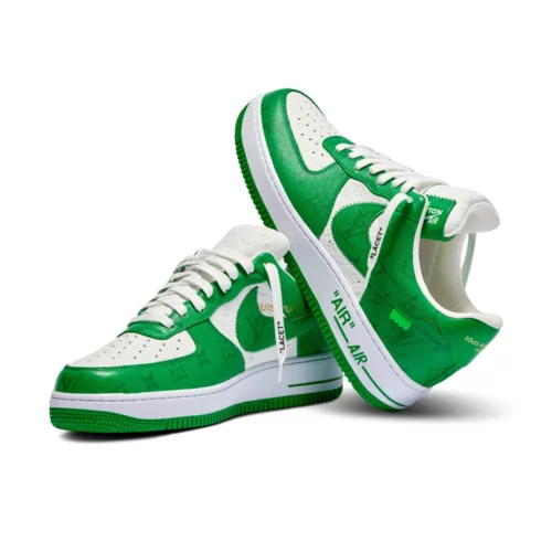 کتونی نایک ایرفورس لویی ویتون سبز مدل Nike Air force Louis vuitton green - تصویر 2