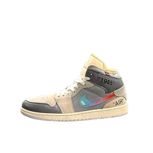 کتونی نایک جردن 1 کاستوم گری مدل Nike Jordan 1 custom grey