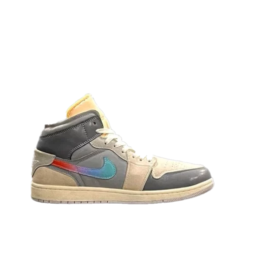 کتونی نایک جردن 1 کاستوم گری مدل Nike Jordan 1 custom grey - تصویر 2