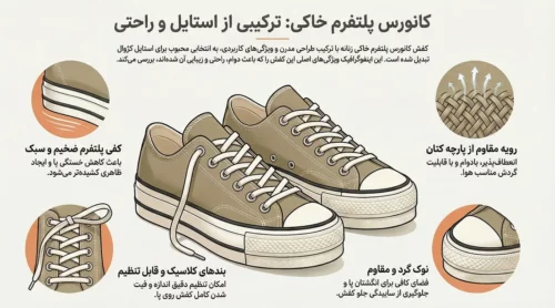 اینفوگرافیک کانورس پلتفرم زنانه خاکی کوتاه