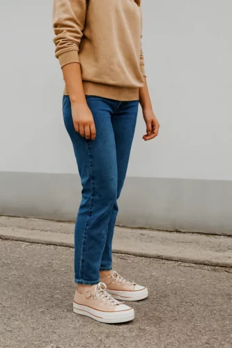 کانورس کتونی پلتفرم زنانه خاکی. کوتاه