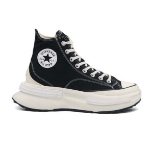 کانورس لگاسی لژدار مشکی سفید ساق بلند